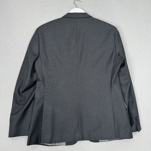 Giorgio Fiorelli Mens Suit Jacket 40 Charcoal Gray Euro Slim Fit Blazer Formal - Picture 7 of 13